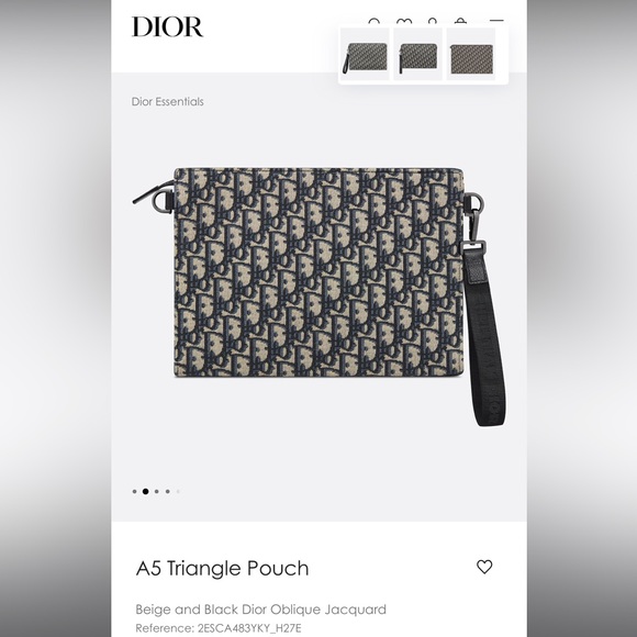 Dior A5 pouch beige and black dior opaque jacquard - Picture 1 of 5